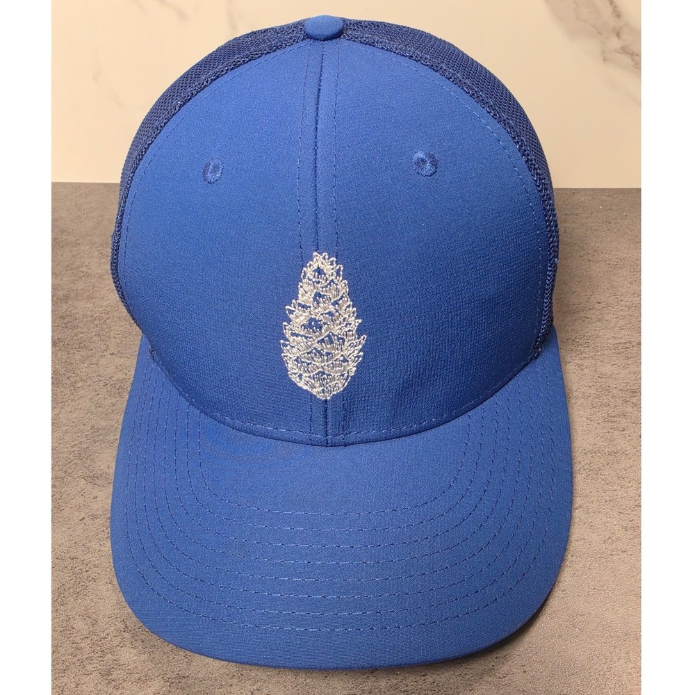 Pukka Alpine Country Club Trucker Hat Royal Blue Pinecone Embroidered Snapback